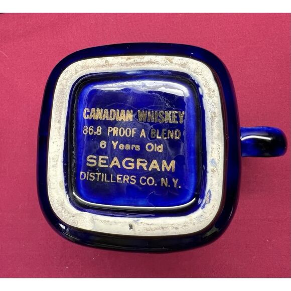 Vintage Seagrams VO Imported Whiskey Ceramic Bar Pitcher White 5” Tall - Picture 6 of 8